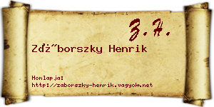 Záborszky Henrik névjegykártya