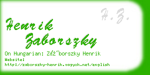 henrik zaborszky business card